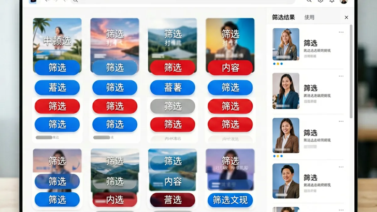 97cao平台内容标签筛选界面，展示多维度标签交叉组合的精准内容检索操作流程
